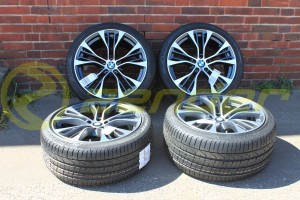 BMW X5 F15 KOMPLETNE KOŁA LETNIE 21 Double Spoke 599M Orbitgrey z czujnikiem RDC NOWOŚĆ