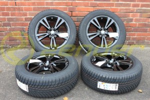 BMW X1 F48 F49 KOMPLETNE KOŁA ZIMOWE 17 CZARNE Double Spoke 385 BRIDGESTONE z RDCi